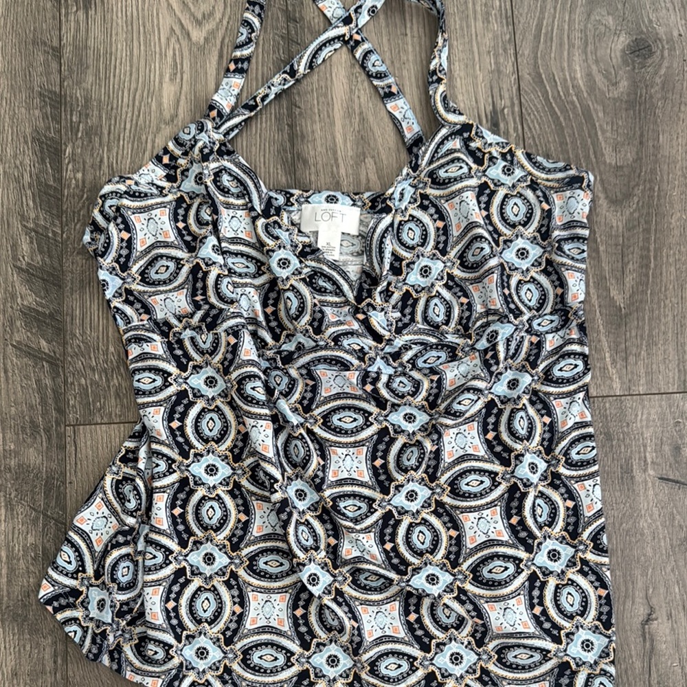 LOFT Geometric Print Strappy Top